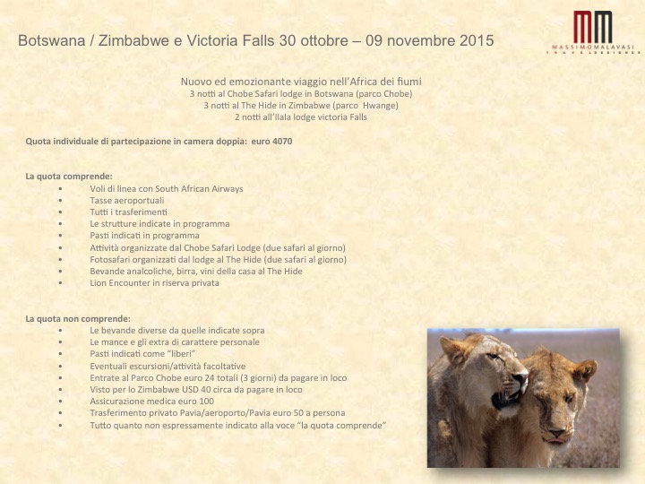 Slide Viaggi Botswana Zimbabwe ottobre novembre 2015